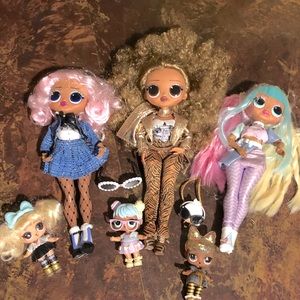 Lot of OMG LOL dolls